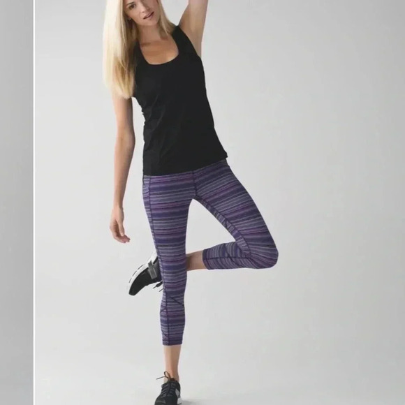 Lululemon Pace Rival Crop Size 4 Space Dye Twist Ultra Violet Multi/Naval Blue - Picture 9 of 14